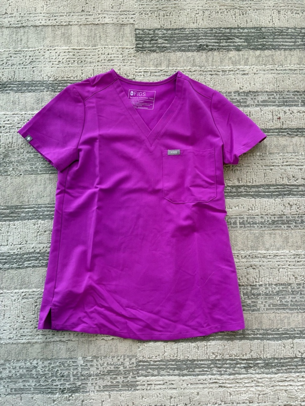FIGS Women's Scrub Top in Magenta